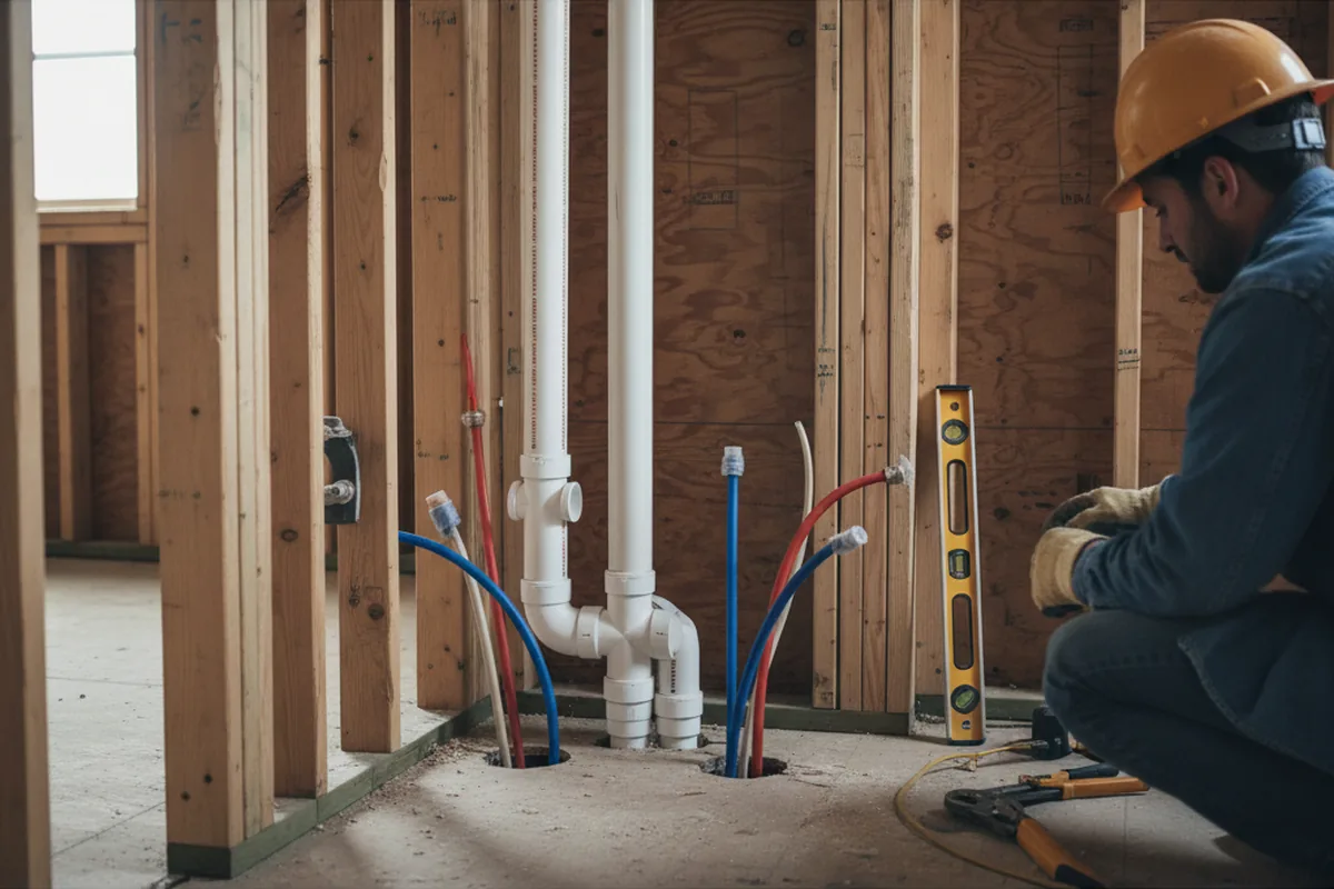 Drain and supply rough-in during Drain Cleaning in Tecopa